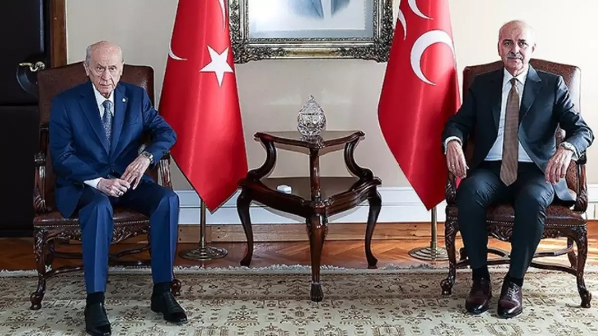 Meclis’te sürpriz görüşme: Numan Kurtulmuş, Devlet Bahçeli’yi makamında ziyaret etti